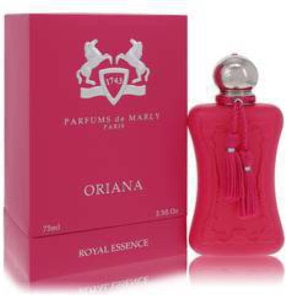9f493524-05f9-44aa-8ff0-89a59c1ae7ae.jpg PARFUMS DE MARLY - Oriana - 2.5 Fl Oz - Eau De Parfum for Women - Top notes Manderin, Bergamot, Grapefruit - Heart notes Orange Blossom, Blackcurrant, Raspberry - Base note Marshmellow, Musk - Image 1